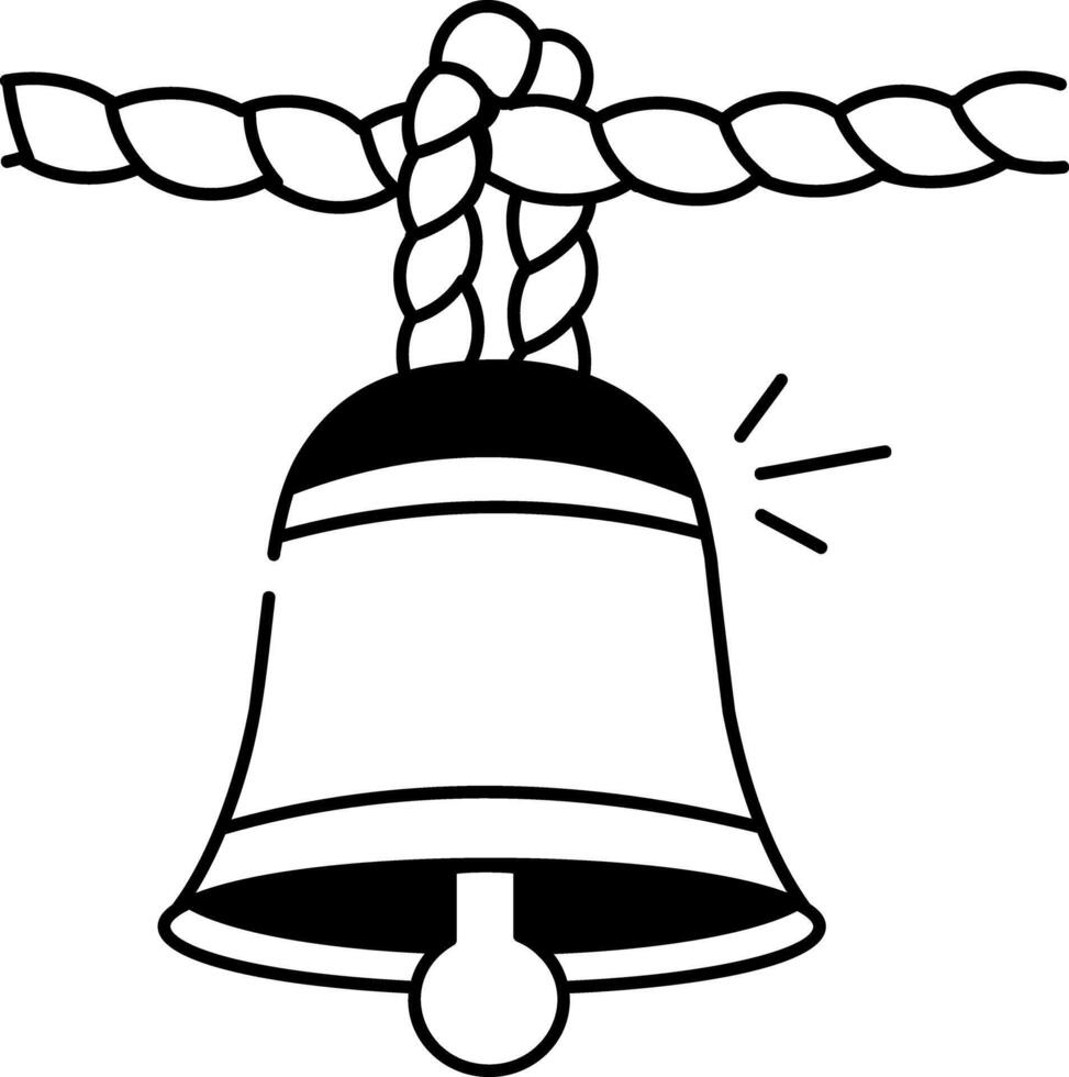 A sketchy style icon of a temple bell vector