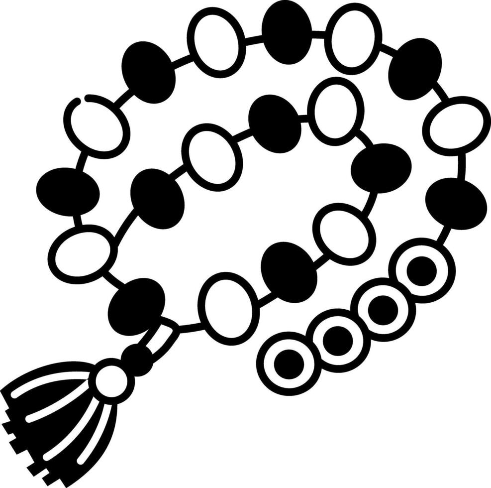A doodle style icon of prayer beads vector