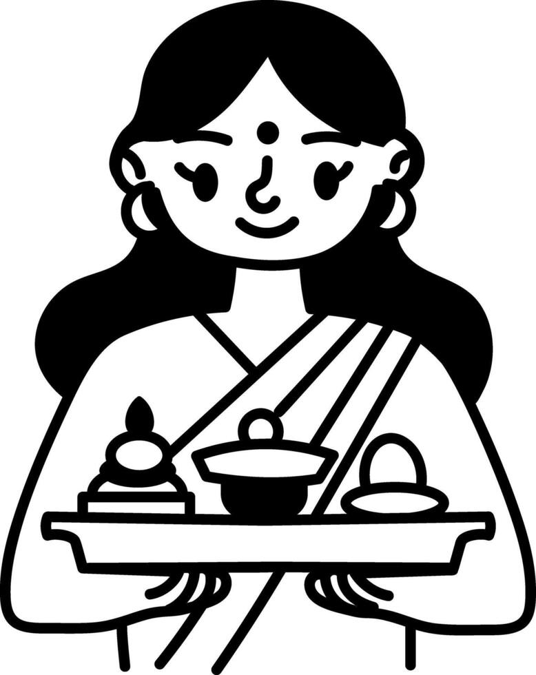 A doodle style icon of prayer plate vector