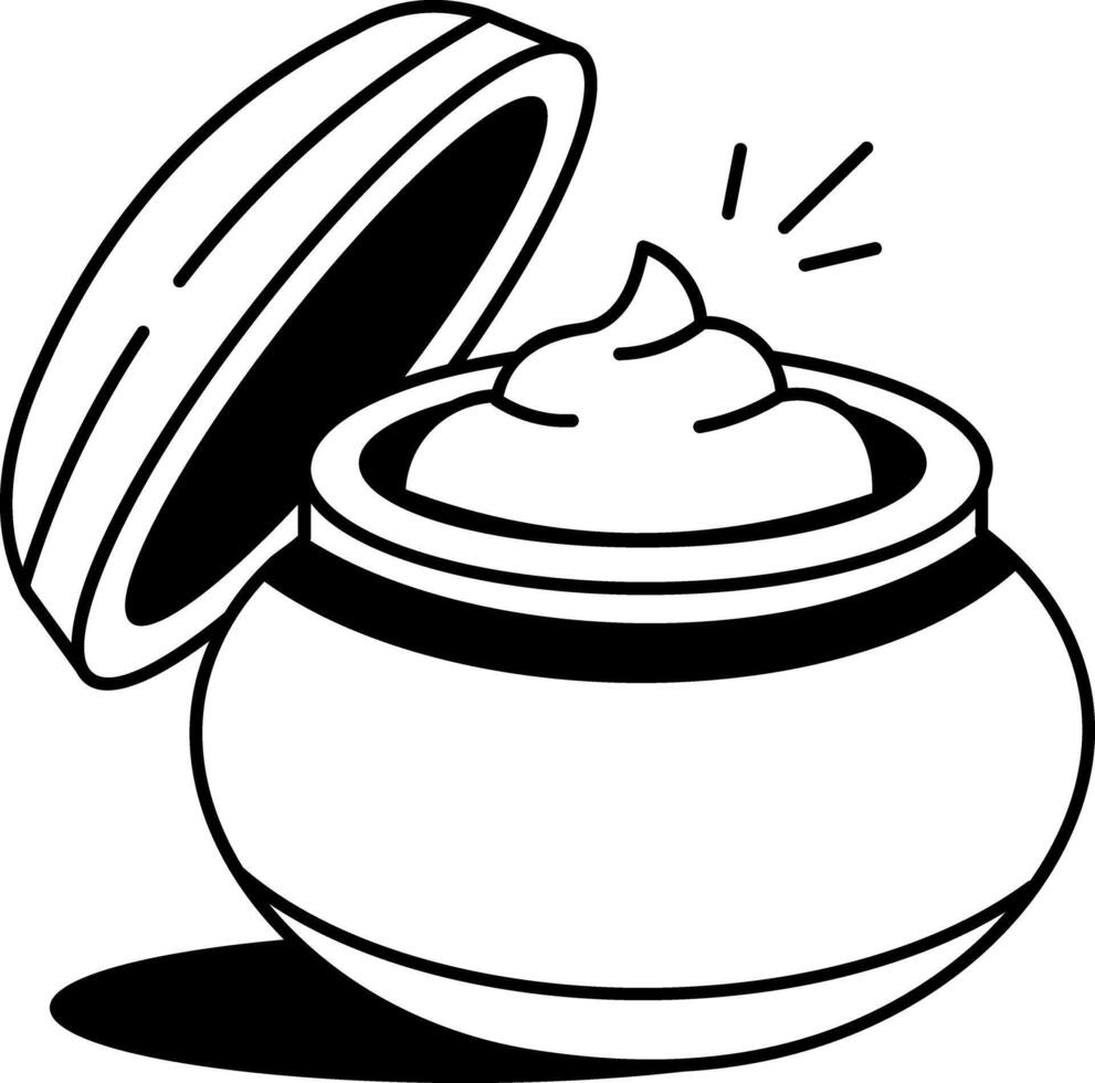 A drawing style icon of vermilion pot vector