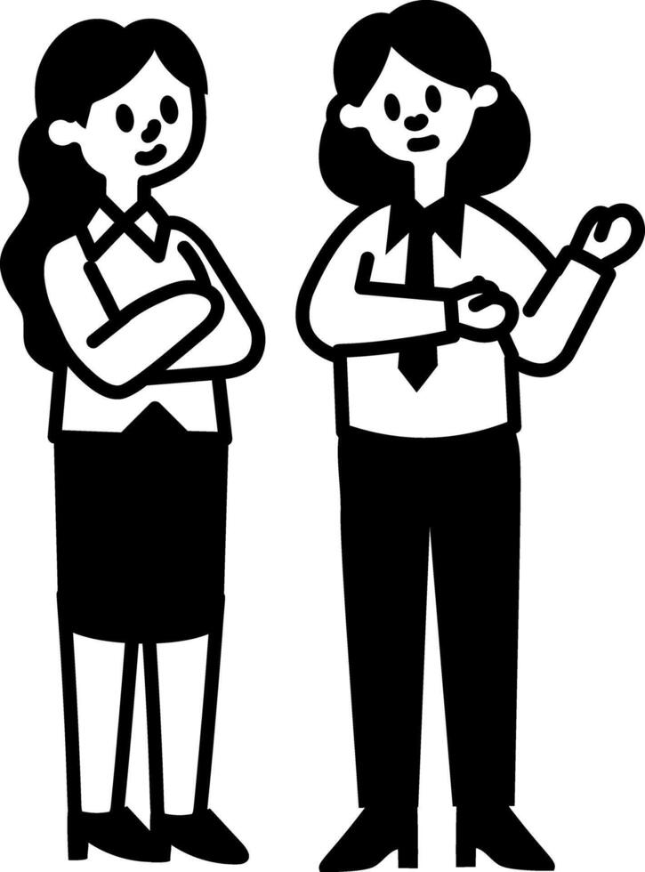 A hand drawn style icon of discussion vector