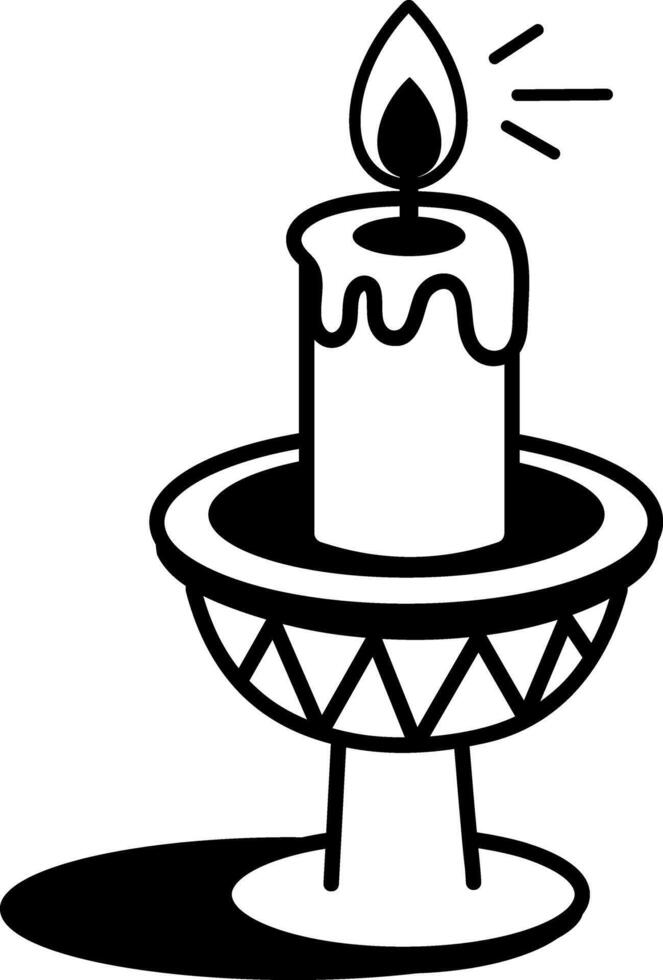 A hand drawn style icon of candleholder vector