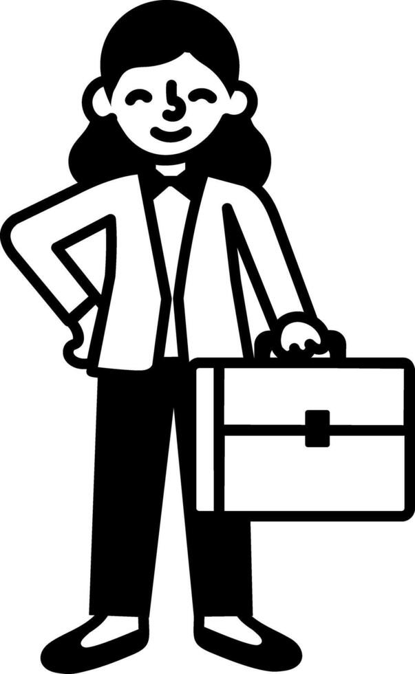 A hand drawn style icon of businesswoman vector