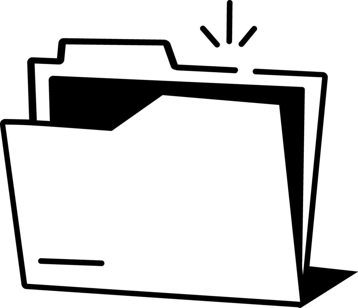 A doodle style icon of folder vector