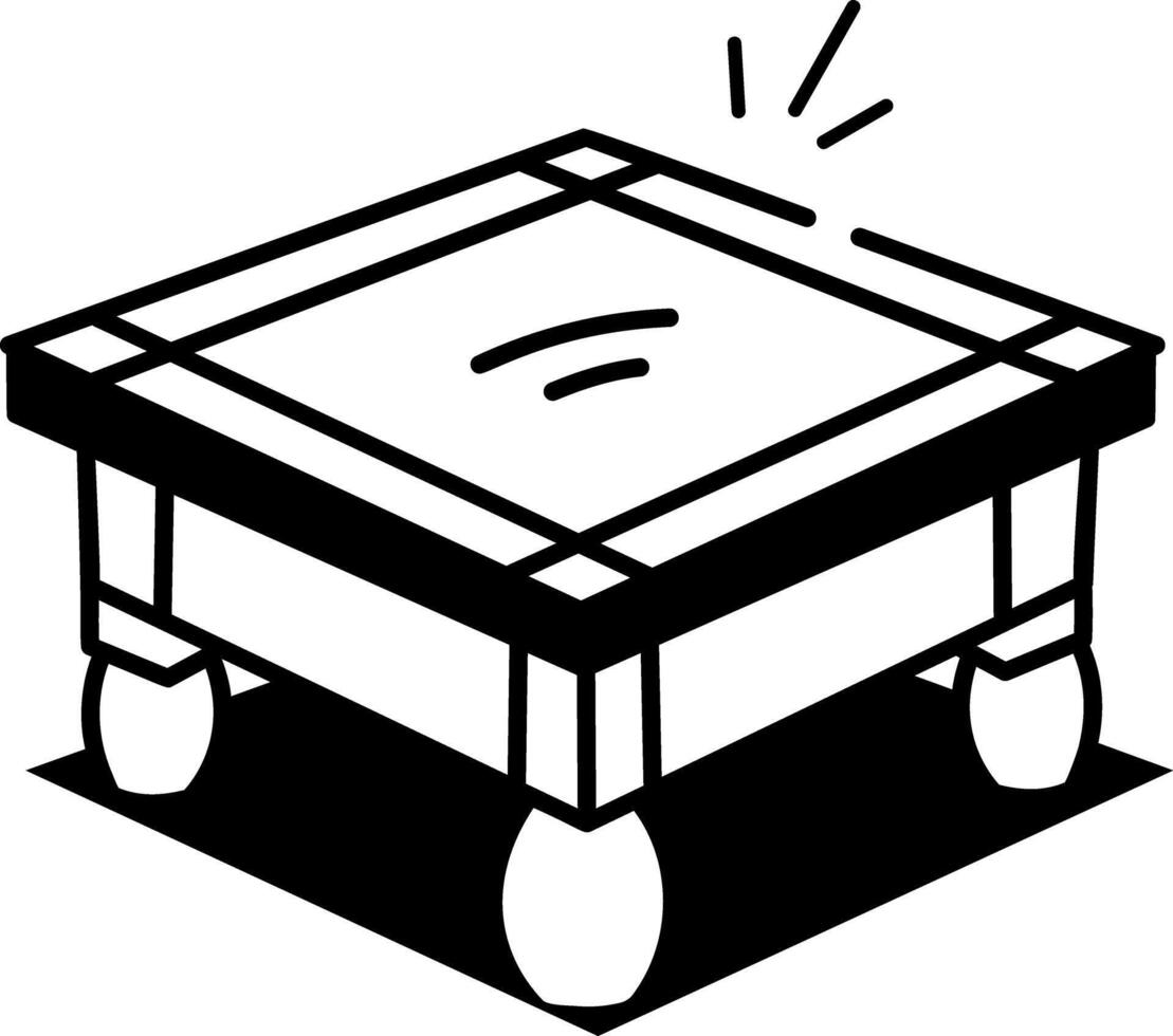 A sketchy style icon of wooden table vector