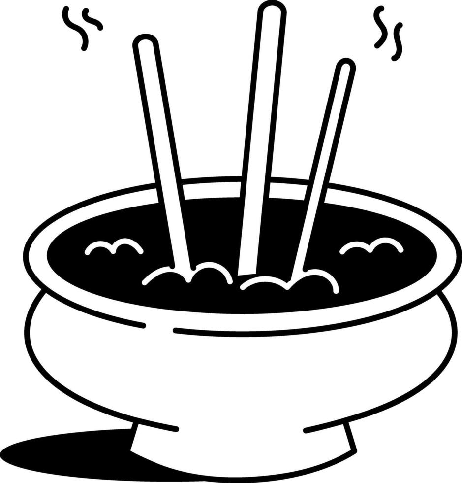 A drawing style icon of incense burner vector