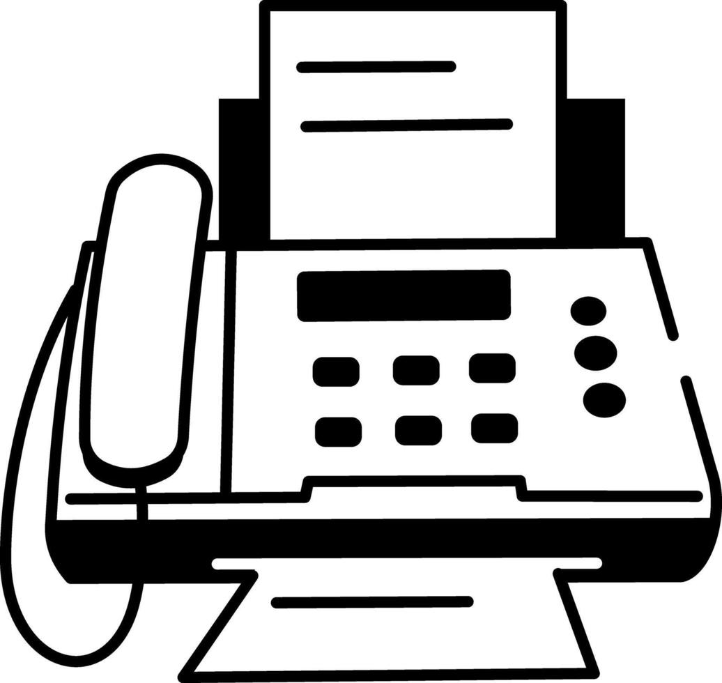 A sketchy style icon of fax machine vector