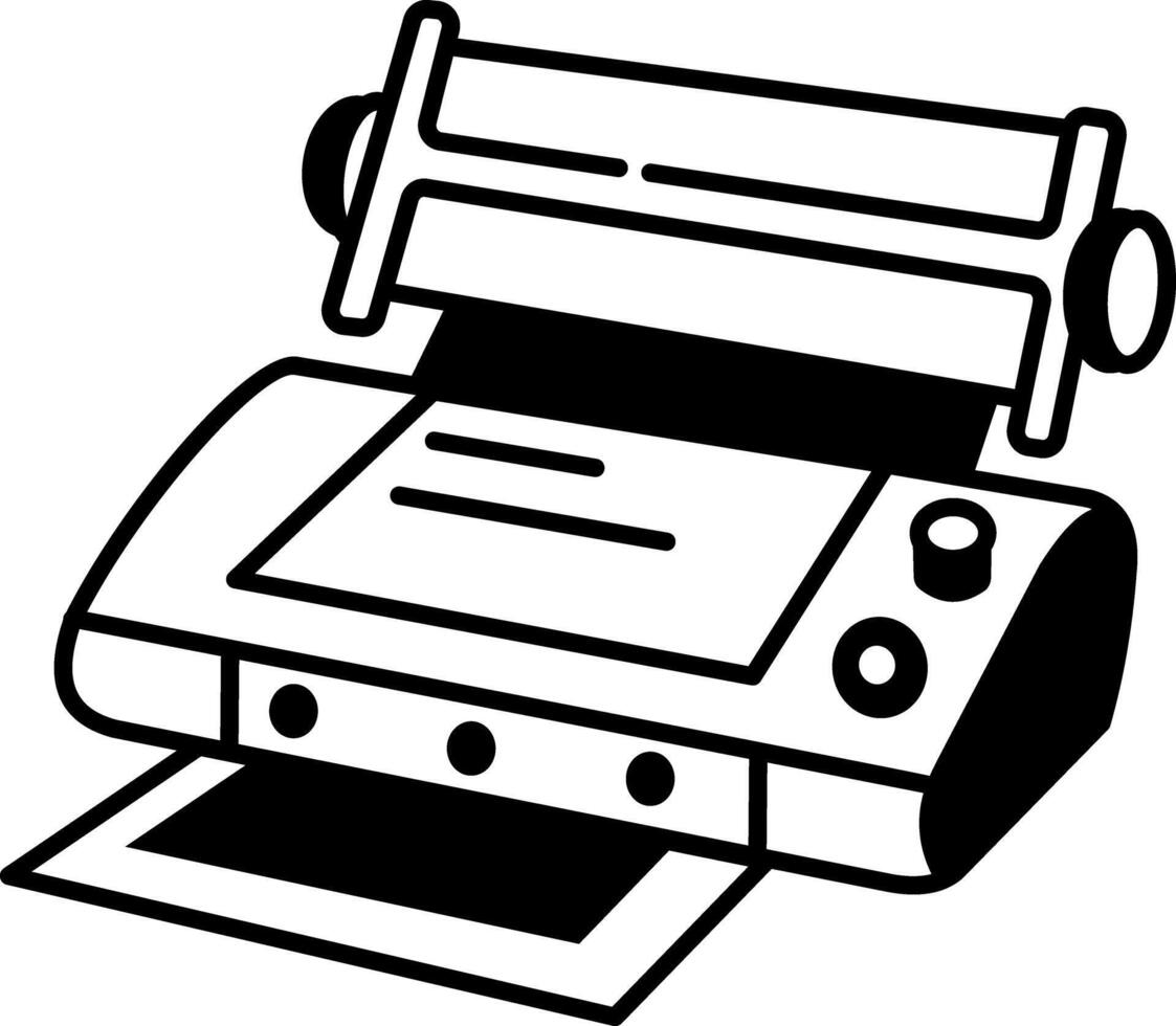 A sketchy style icon of lamination machine vector