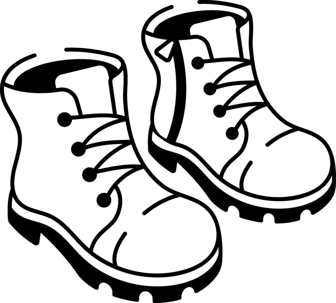 A sketchy style icon of boots vector