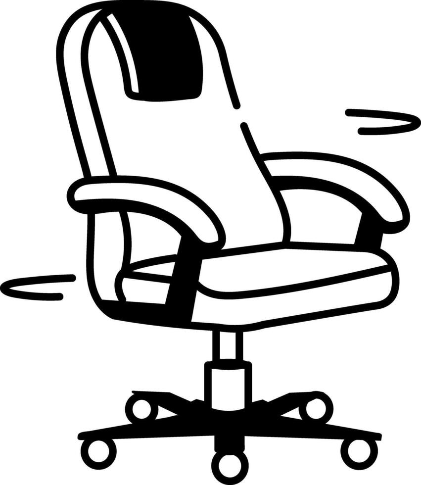 A drawing style icon of swivel chair vector