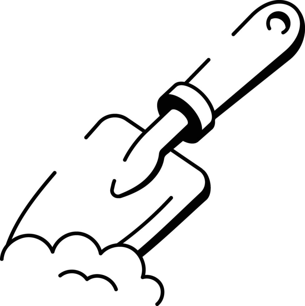A doodle style icon of trowel vector