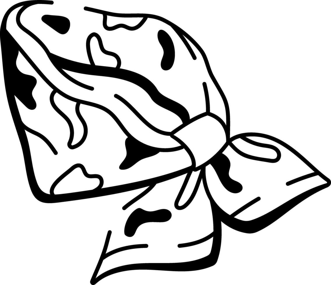 A hand drawn style icon of camo bandana vector