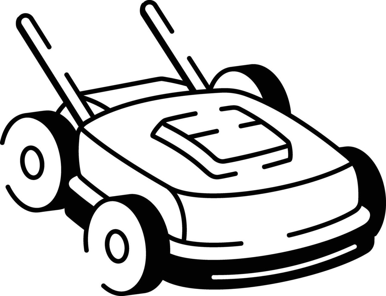 A drawing style icon of lawn mower vector