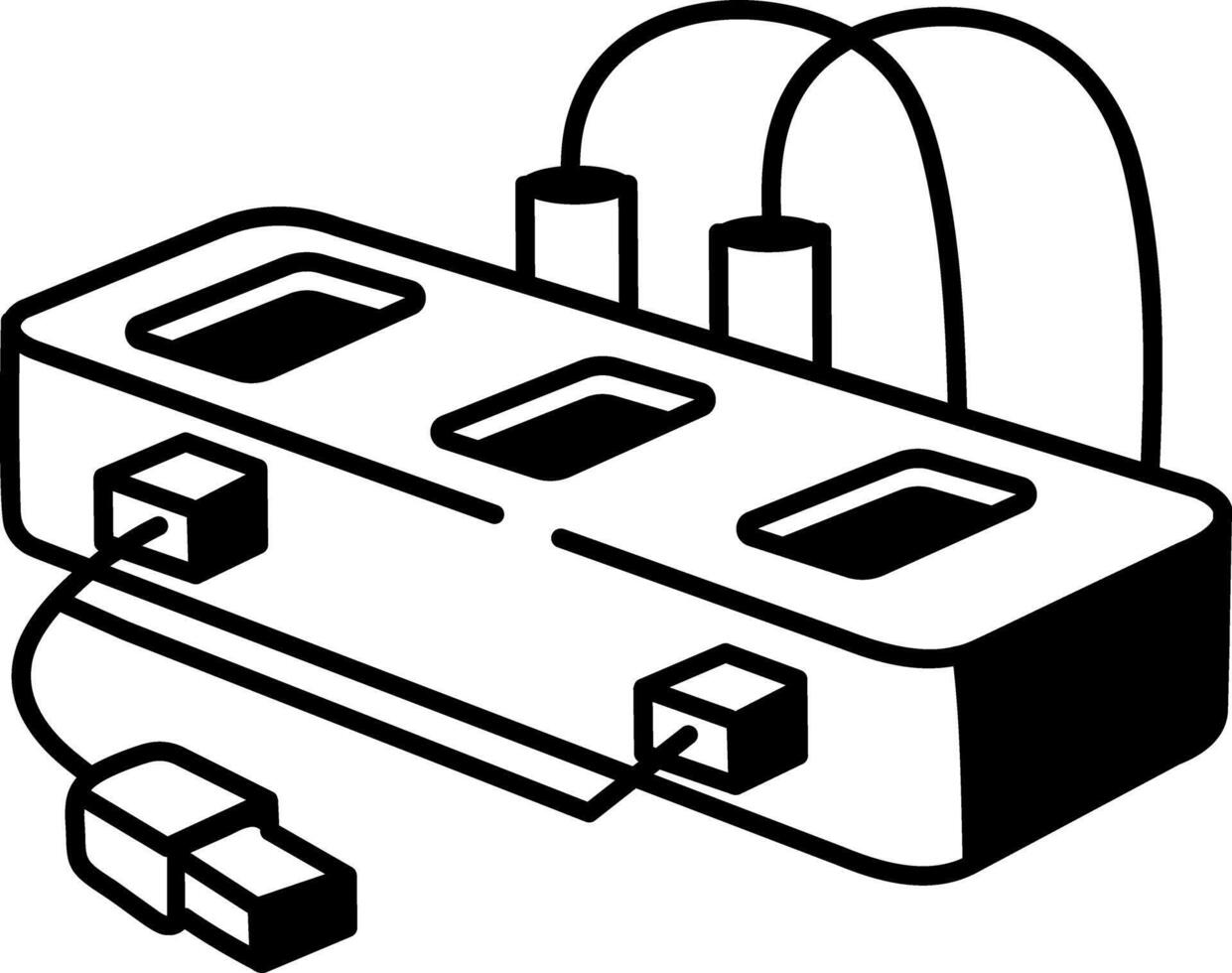A doodle style icon of USB hub vector