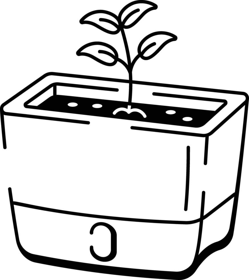 A sketchy style icon of planter vector