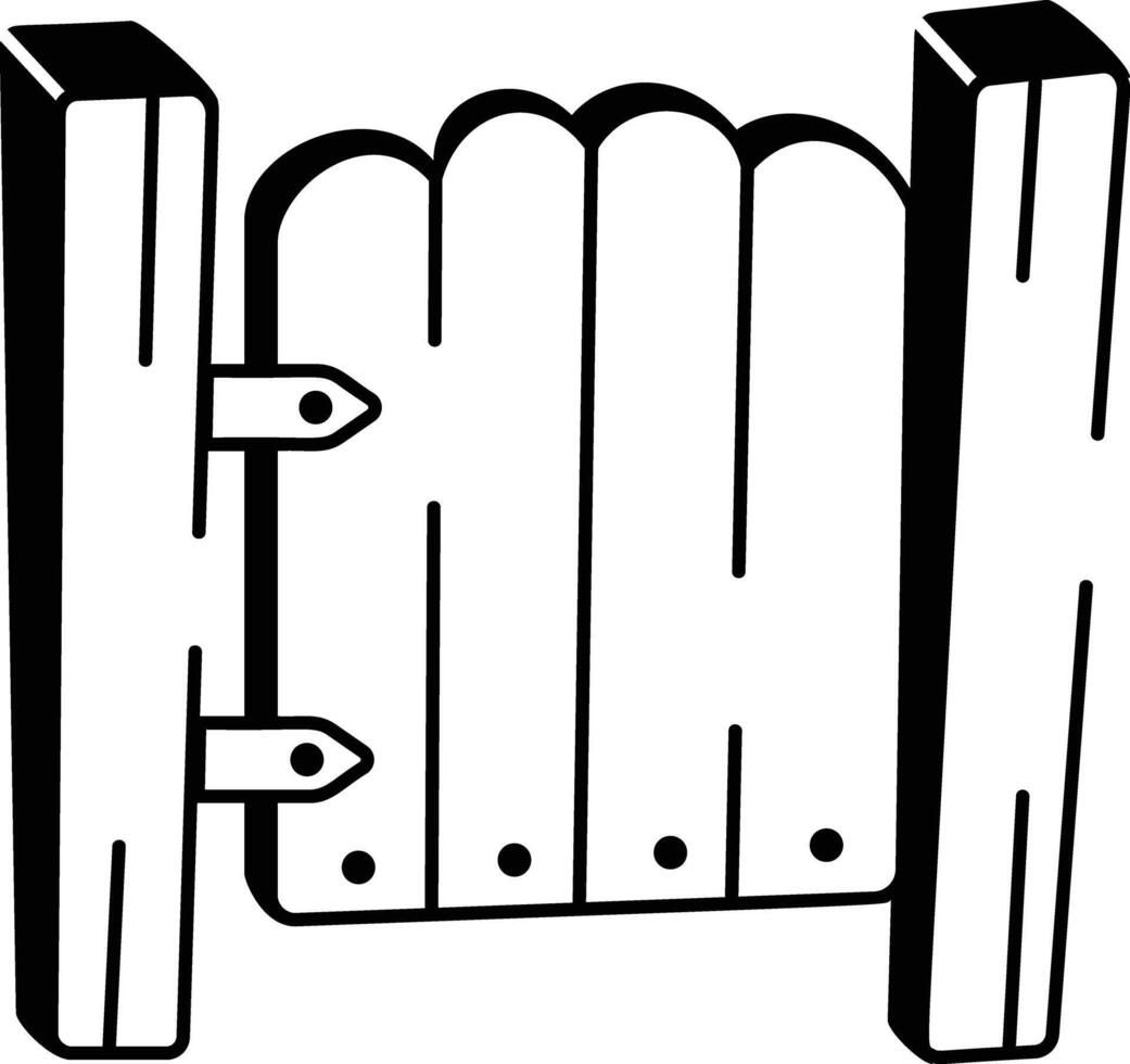 A drawing style icon of gate vector