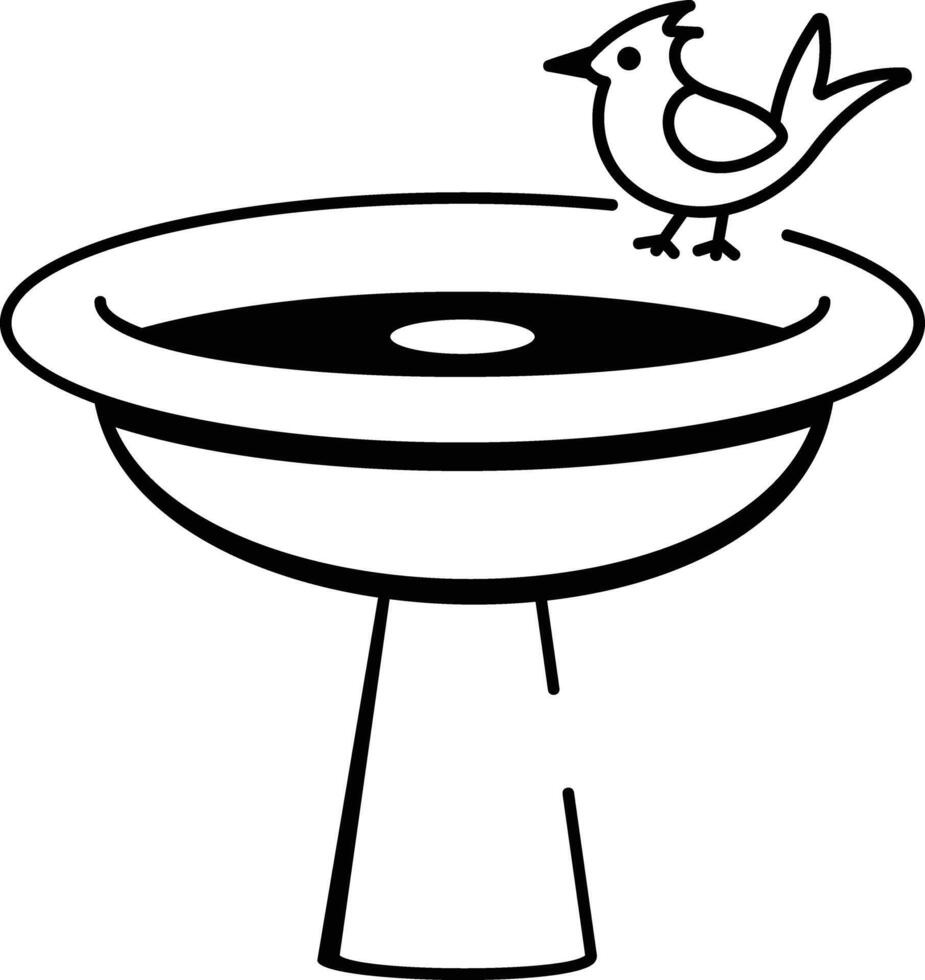 A sketchy style icon of bird bath vector