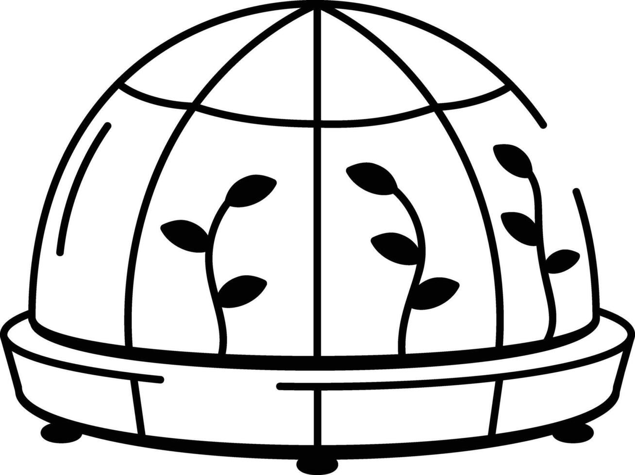 A hand drawn style icon of plant dome vector