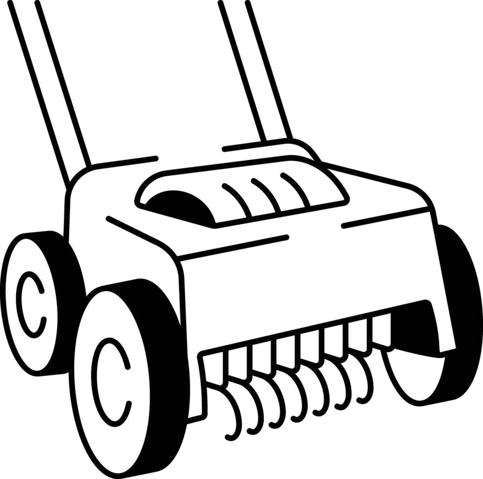 A doodle style icon of lawn aerator vector