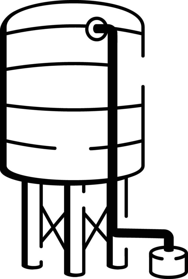 A drawing style icon of water tank vector