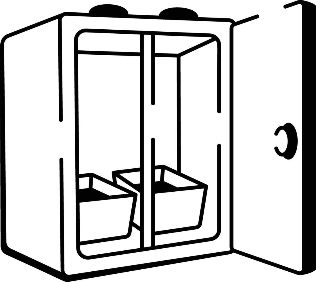 A hand drawn style icon of grow tent vector