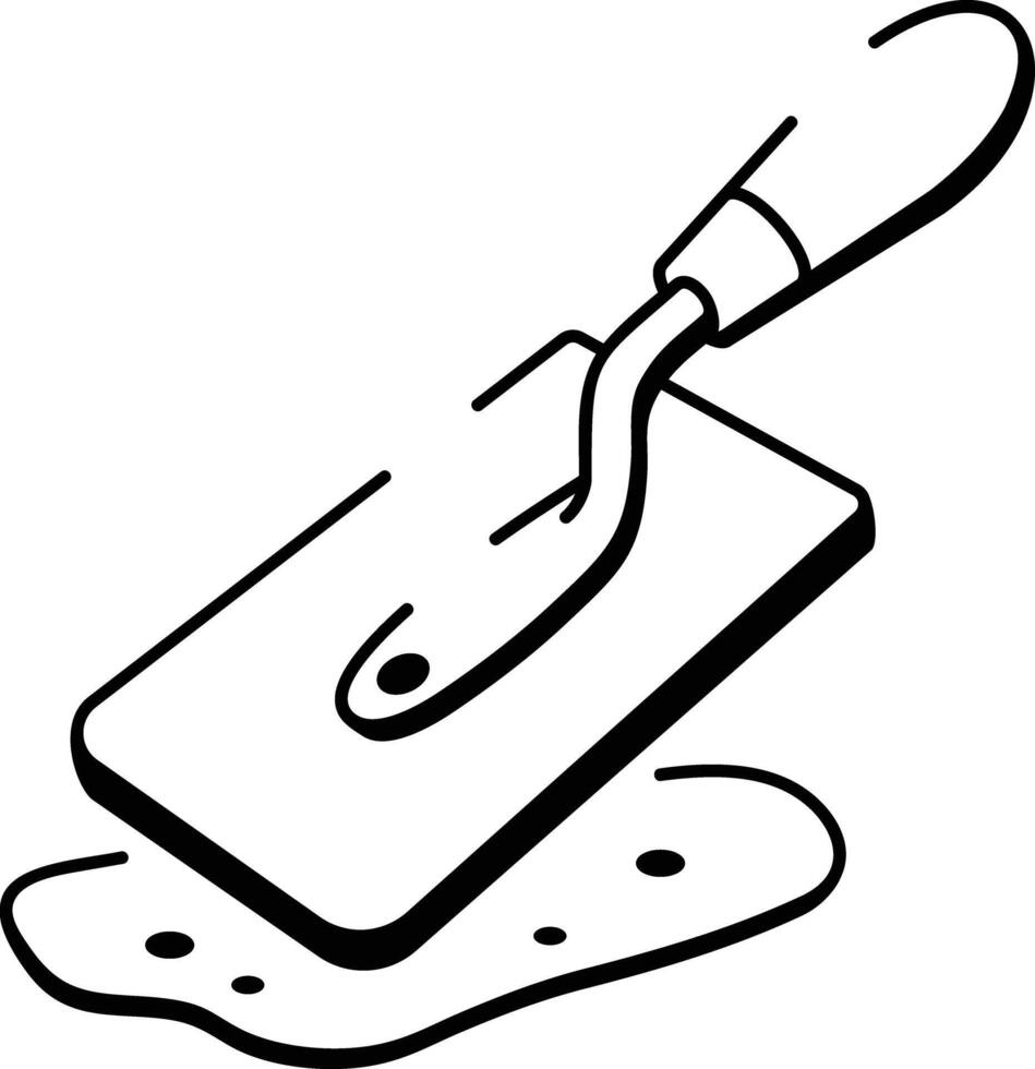 A sketchy style icon of bucket trowel vector