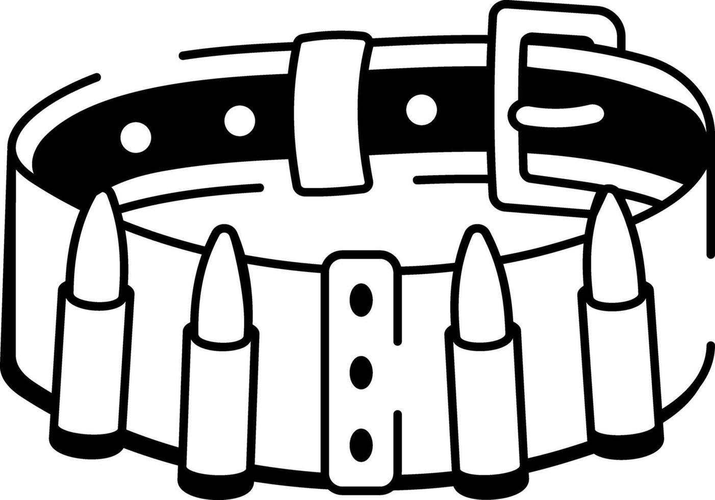 A sketchy style icon of bullet belt vector