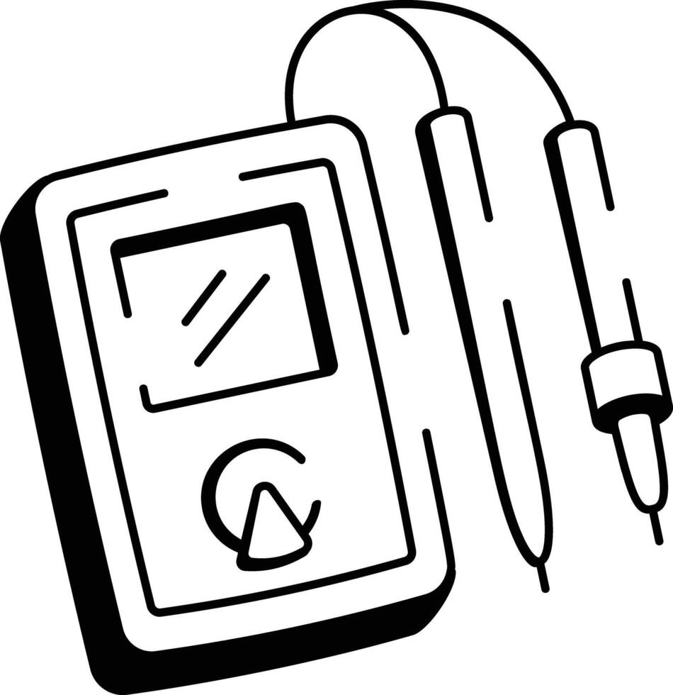 A doodle style icon of soil meter vector