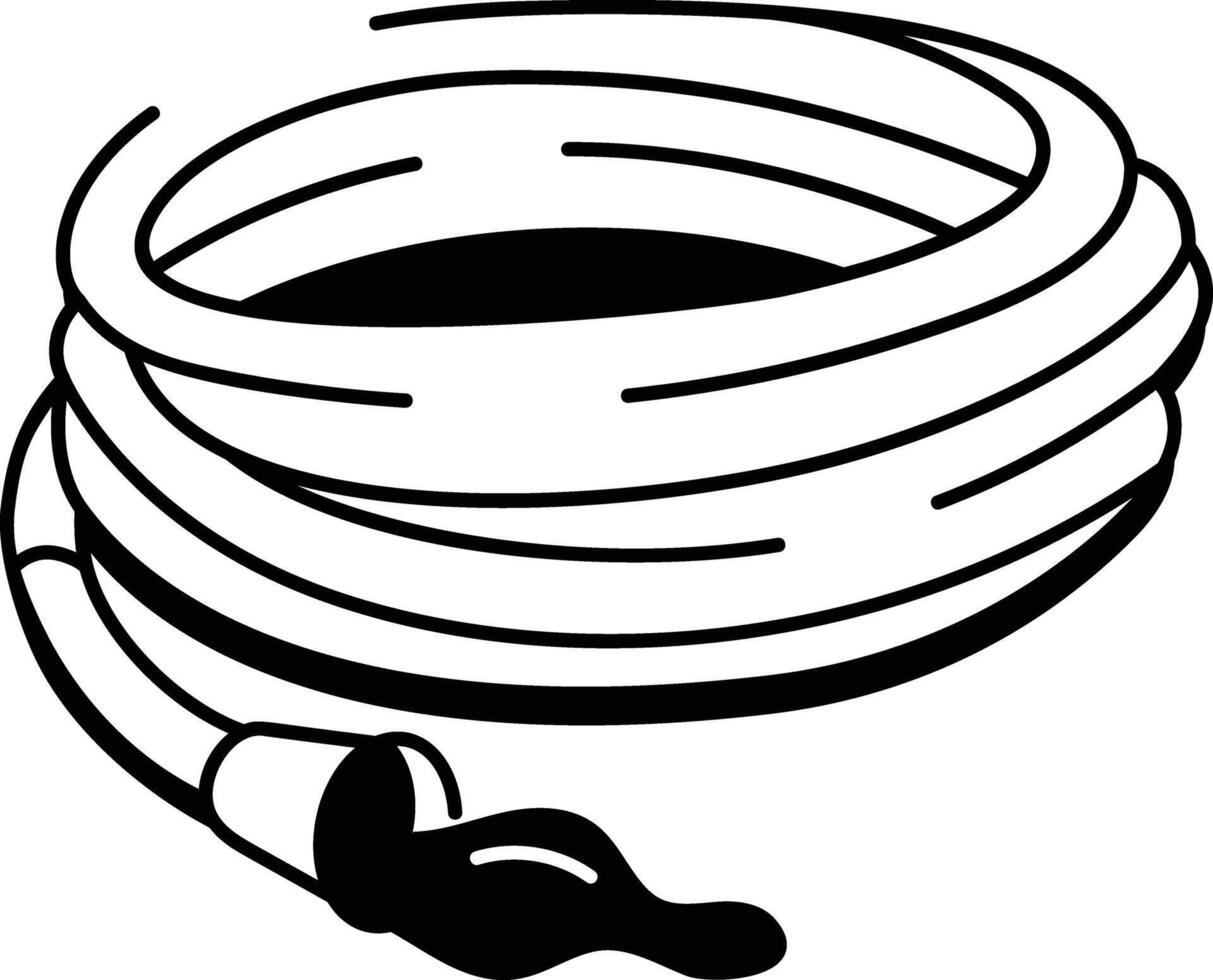 A drawing style icon of garden hose vector