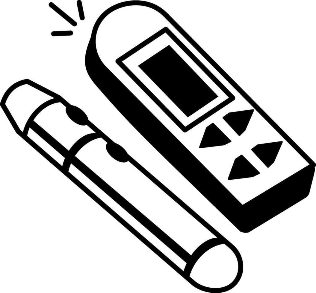 A drawing style icon of wand scanner vector