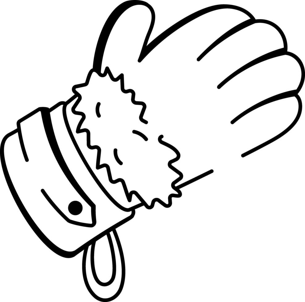 A sketchy style icon of hunting glove vector