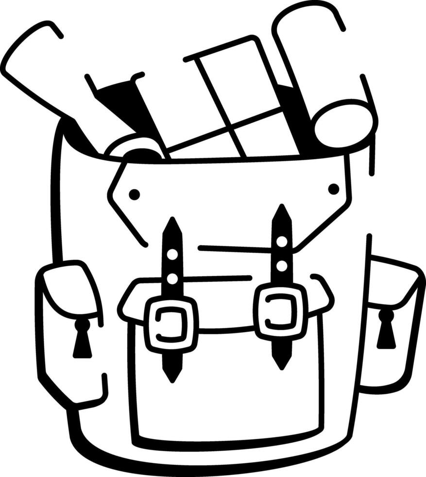 A sketchy style icon of satchel bag vector