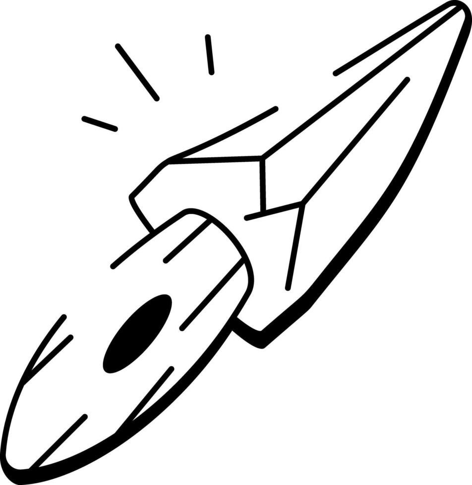 A sketchy style icon of spear head vector