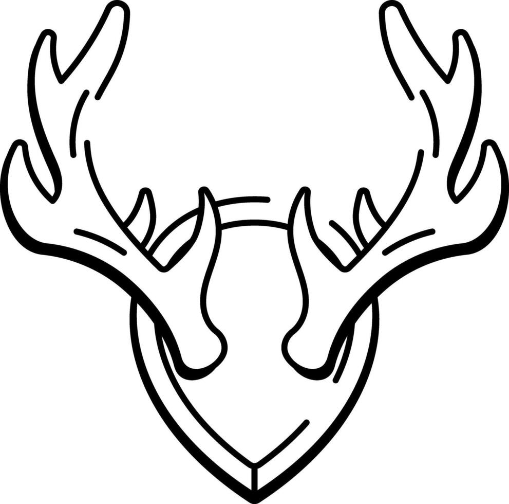 A drawing style icon of antler mount vector
