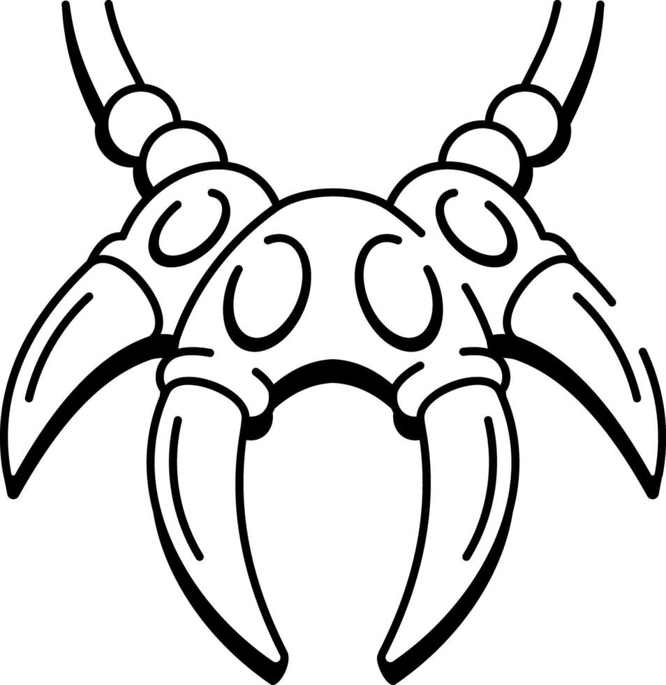 A drawing style icon of claw necklace vector