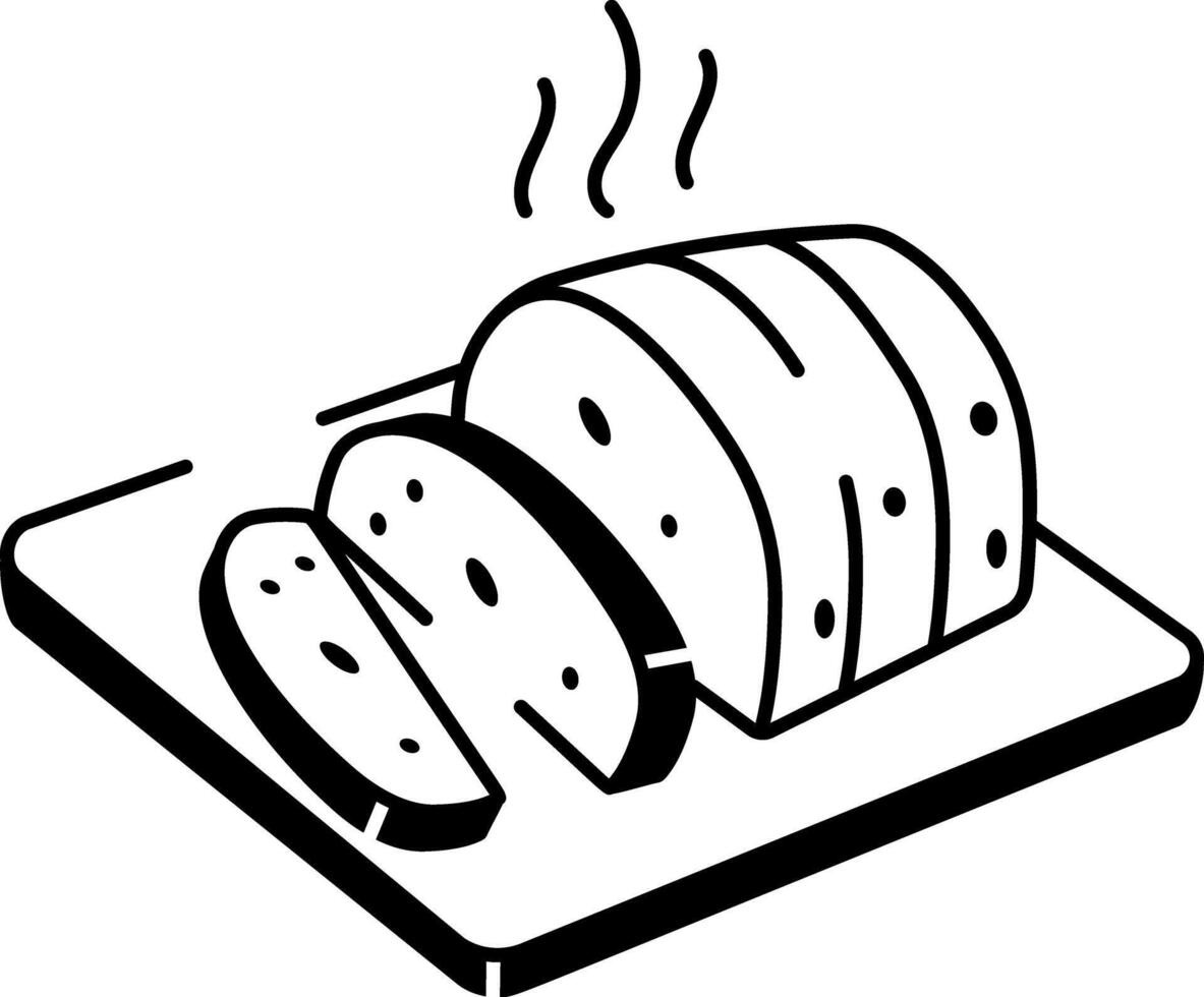 A doodle style icon of smoked meat vector