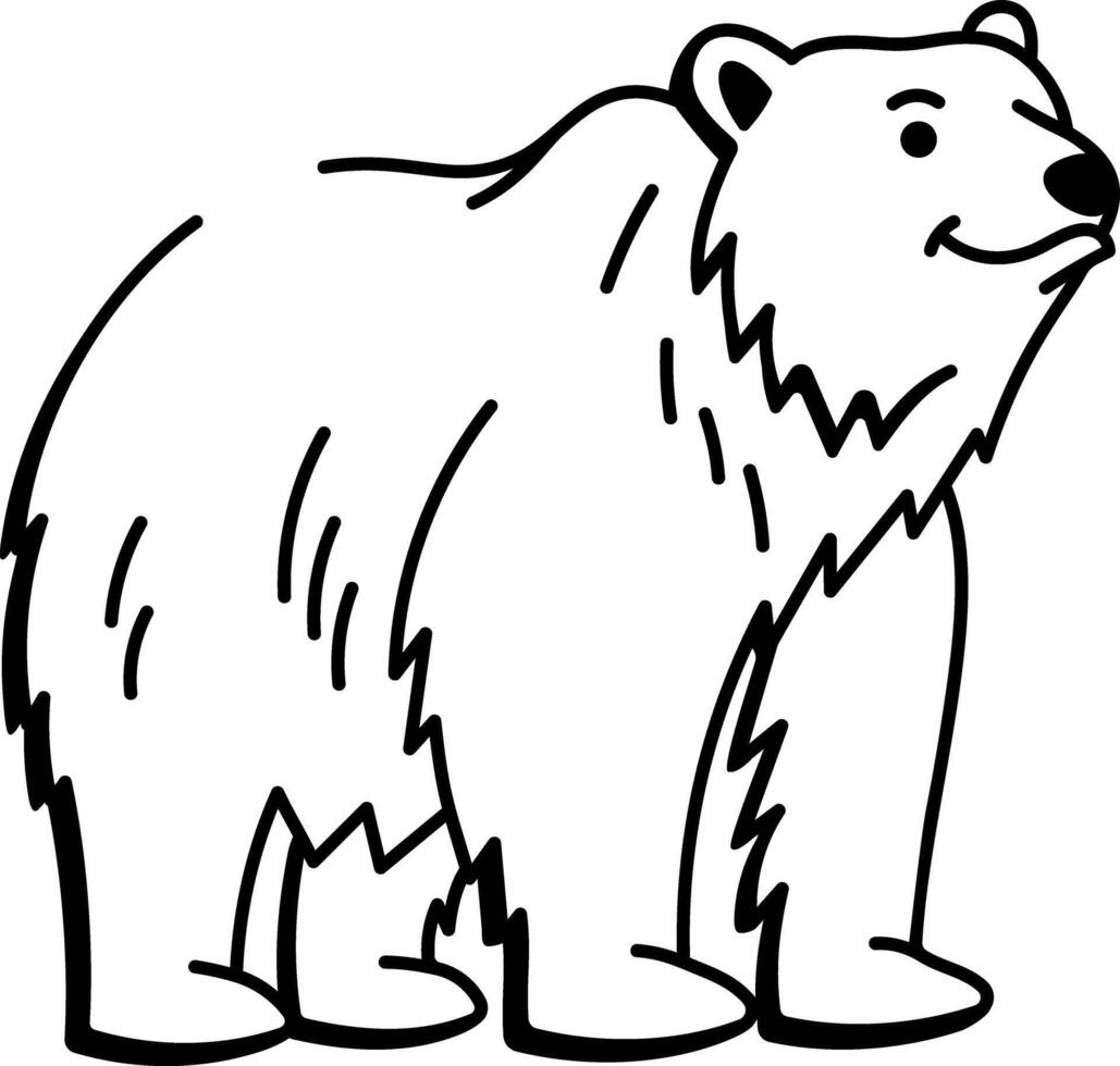 A doodle style icon of grizzly bear vector