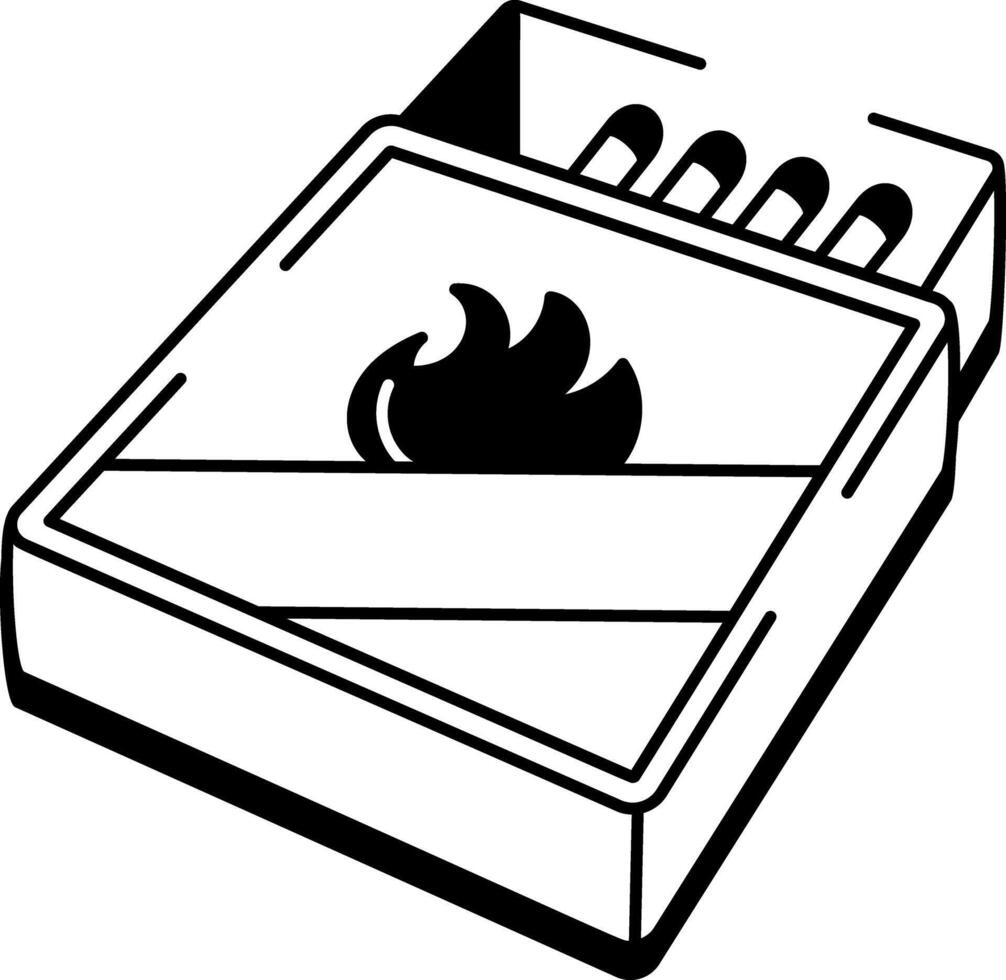 A sketchy style icon of matchsticks vector
