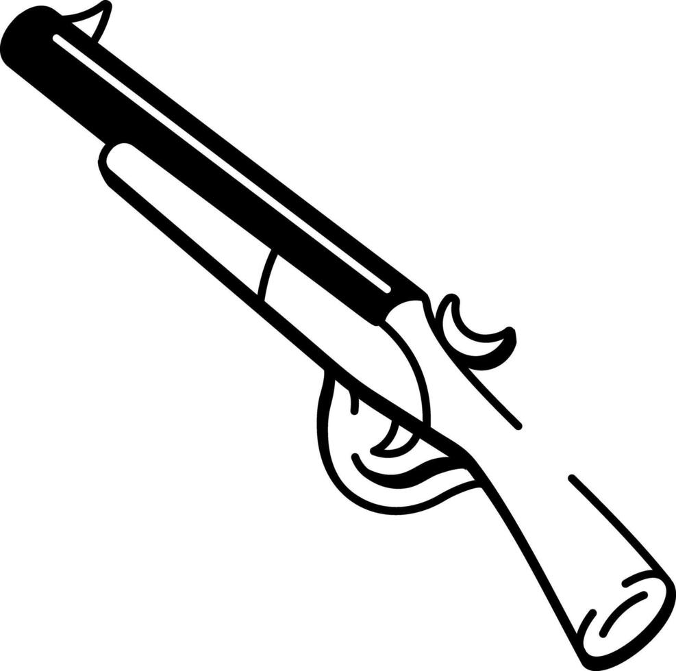 A hand drawn style icon of vintage rifle vector