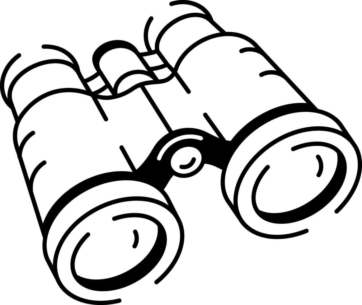 A sketchy style icon of binoculars vector