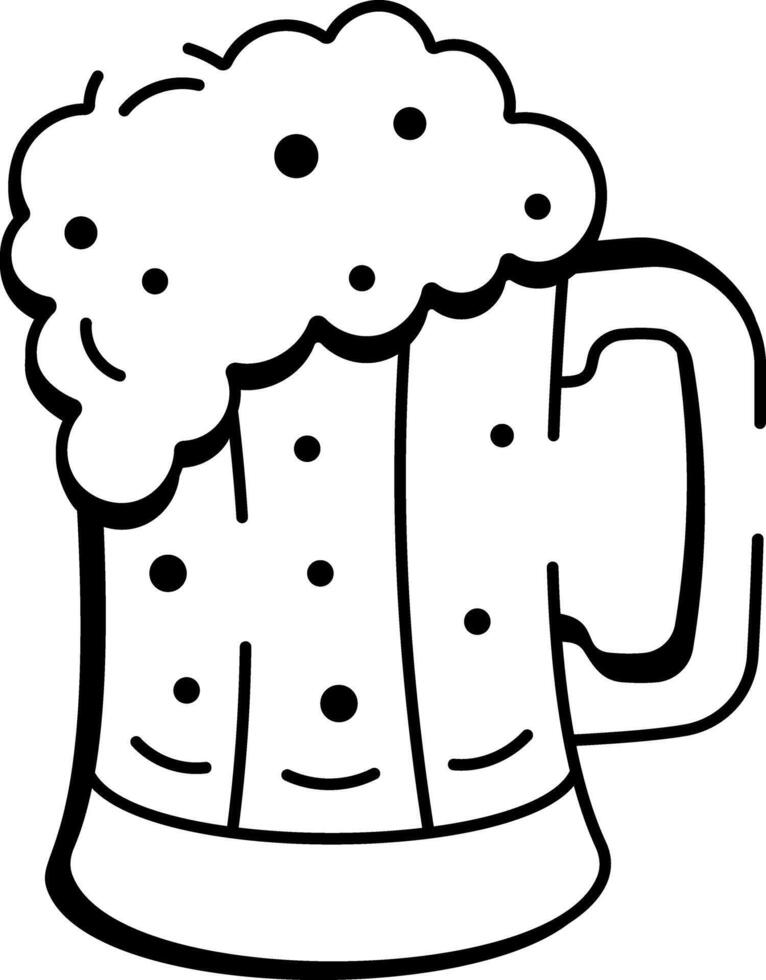 A doodle style icon of beer mug vector