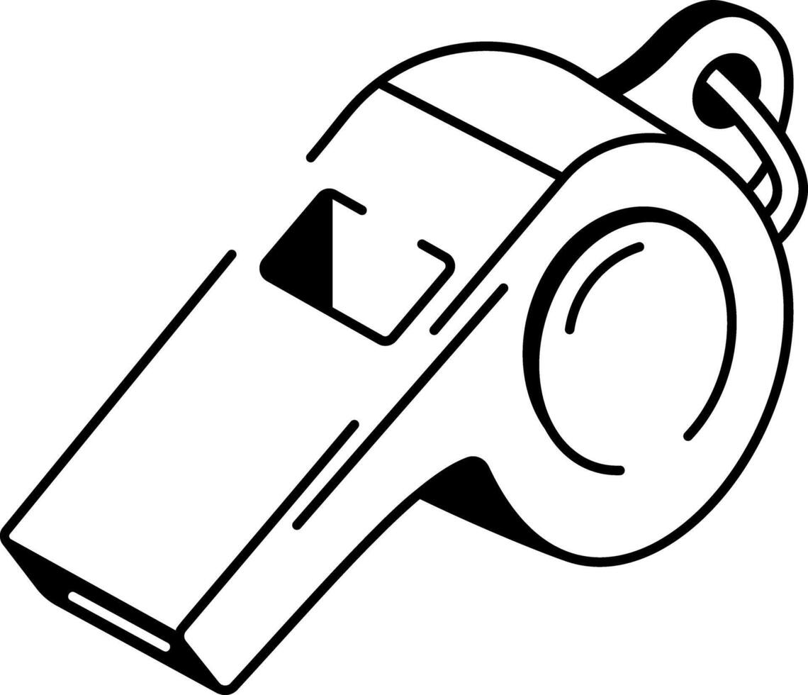 A hand drawn style icon of whistle vector