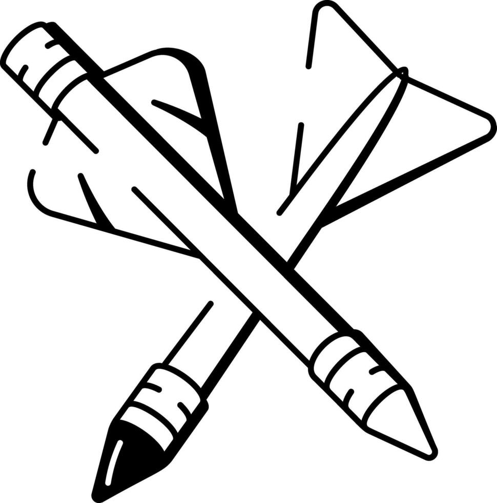 A drawing style icon of crossbow bolt vector