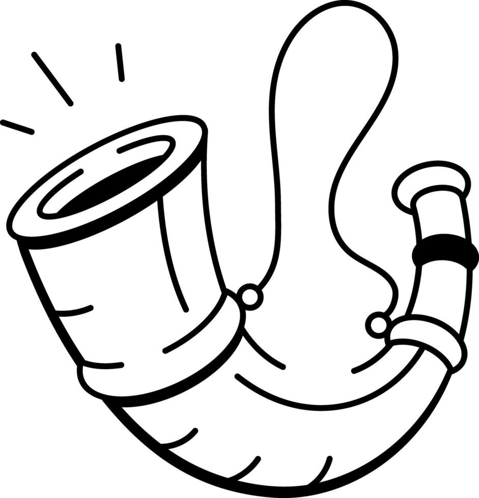 A drawing style icon of hunting bugle vector