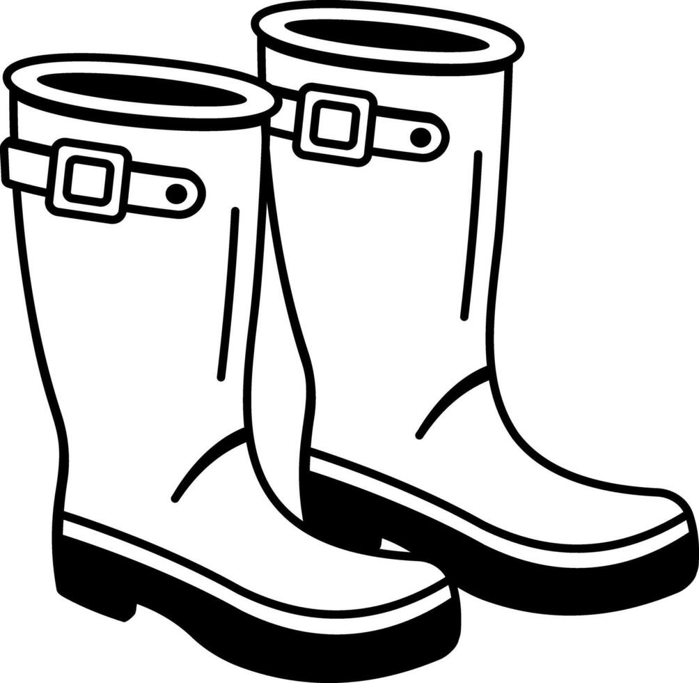 A sketchy style icon of hunter boots vector