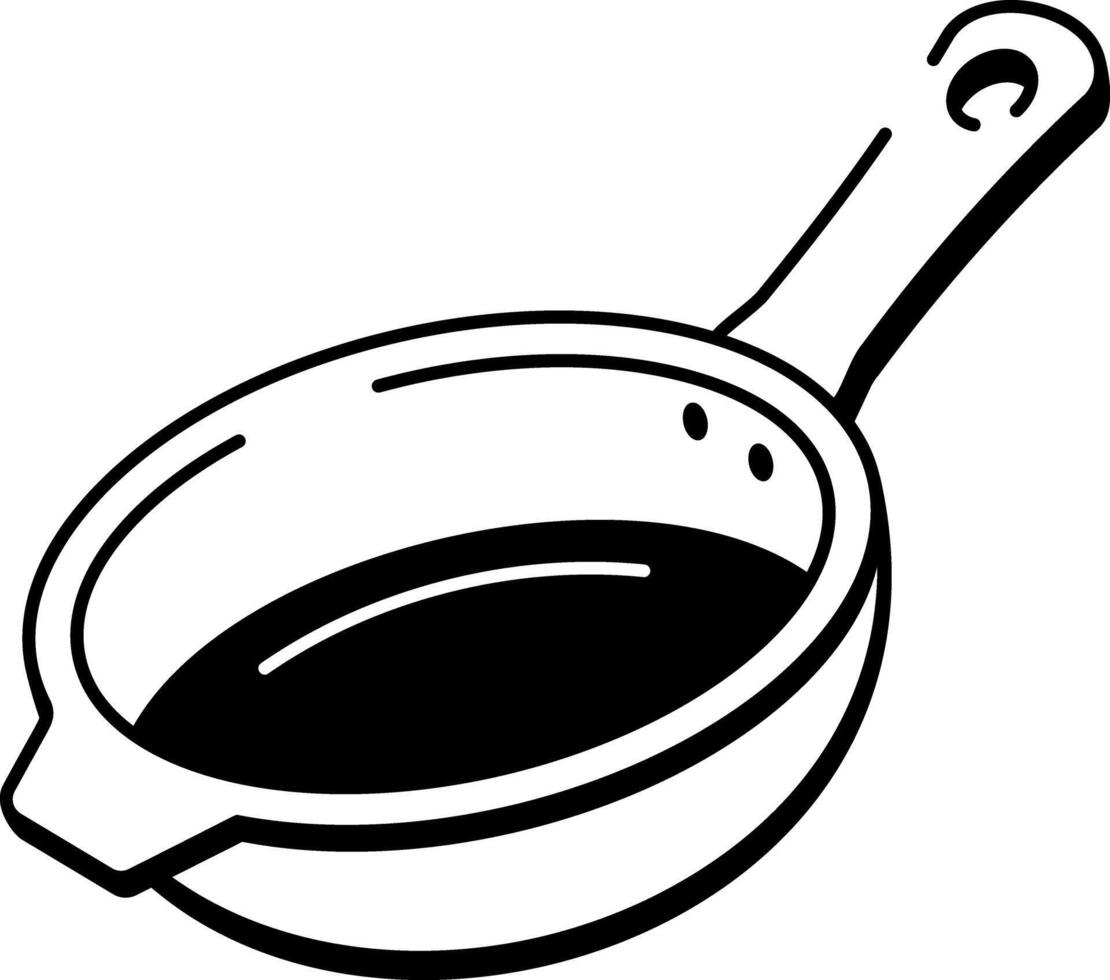 A sketchy style icon of frying pan vector