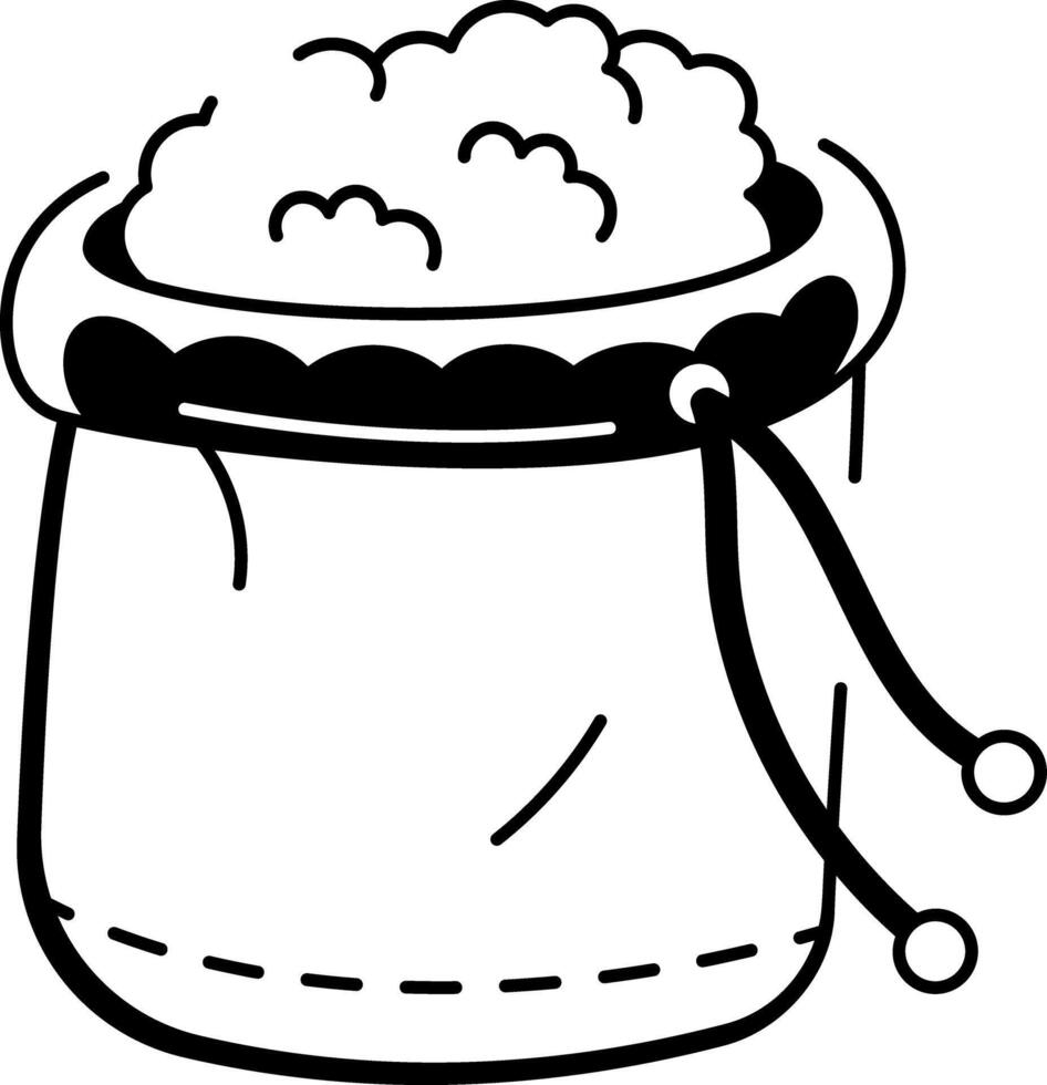 A drawing style icon of wool sack vector
