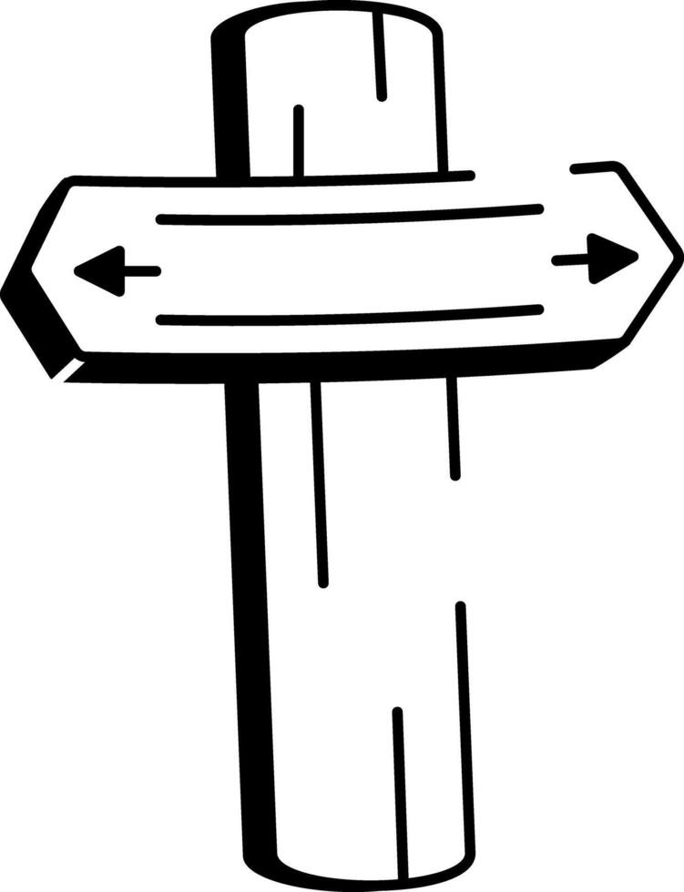 A drawing style icon of trail marker vector