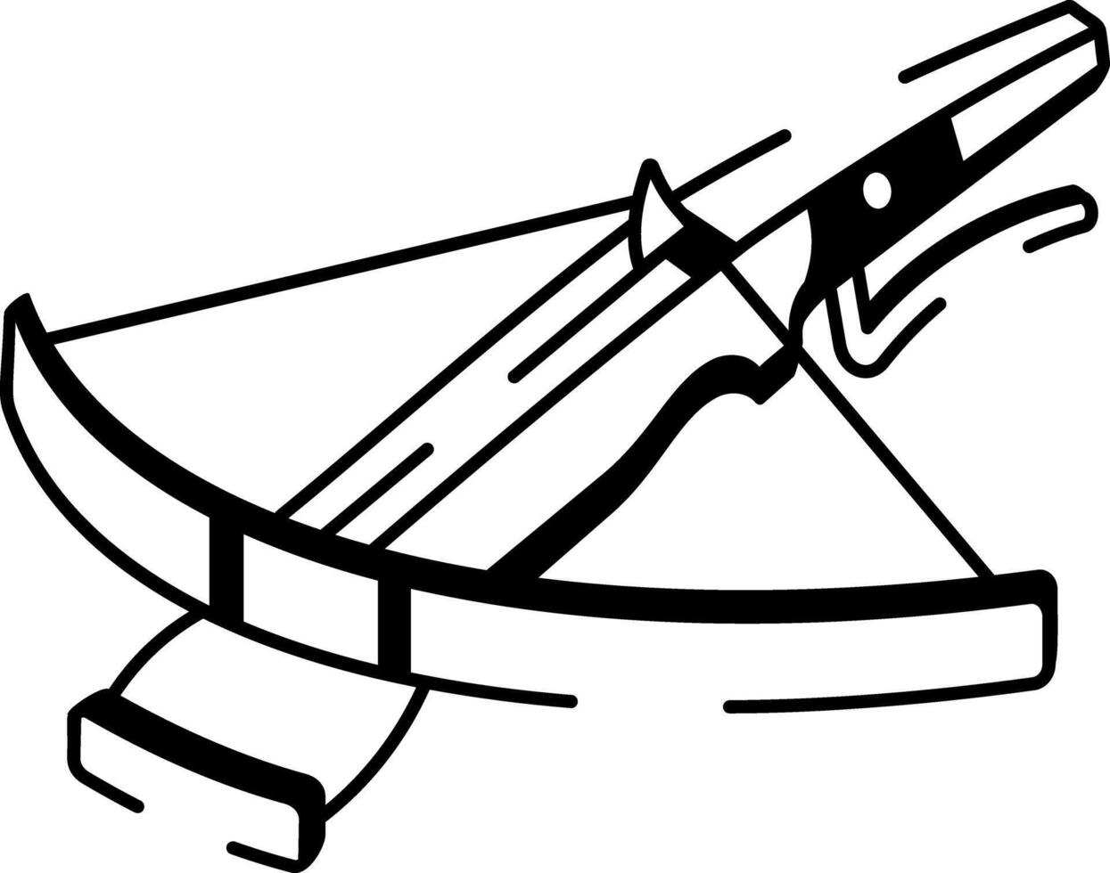 A sketchy style icon of crossbow vector