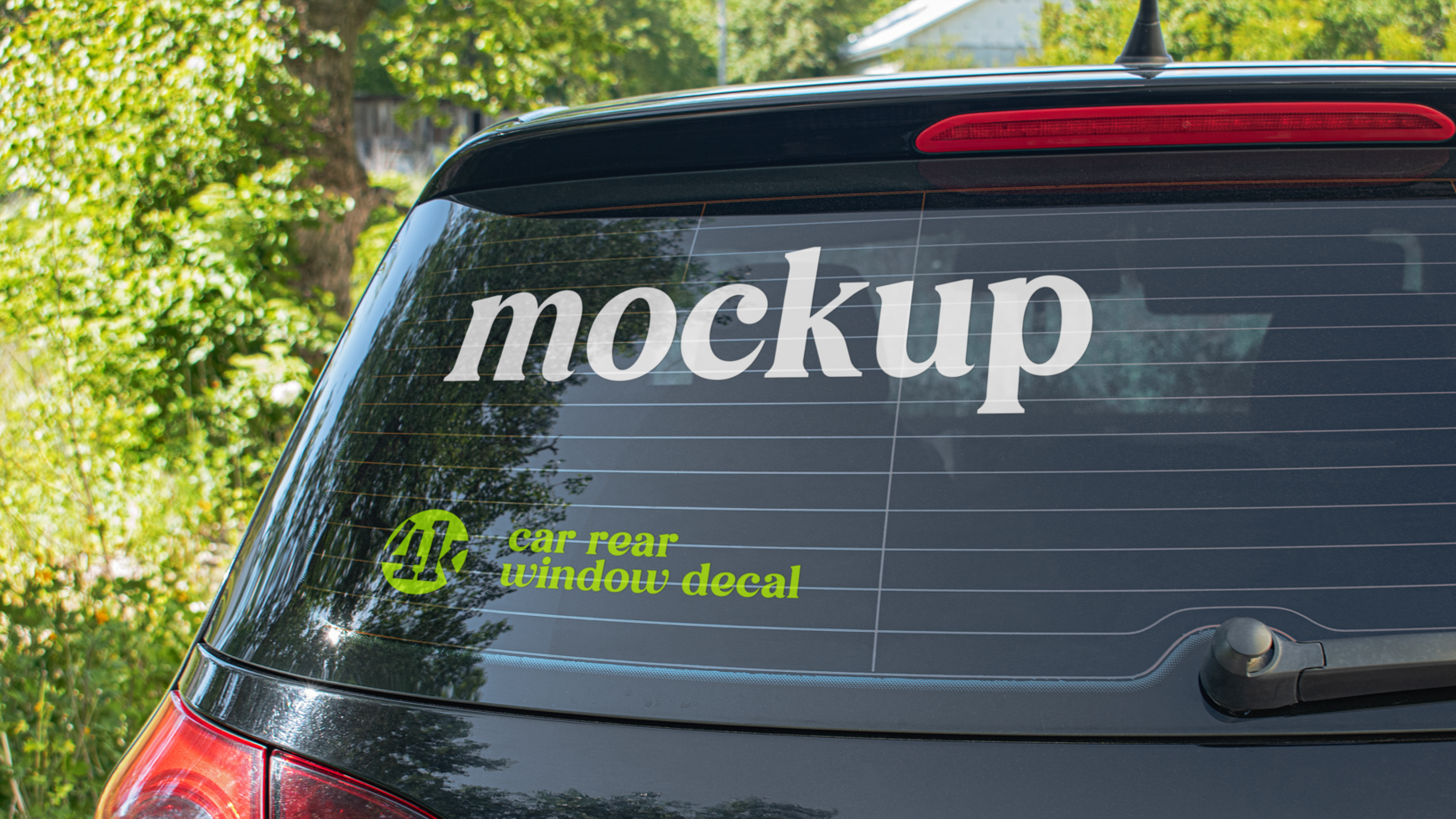 Car Rear Window Decal Mockup psd